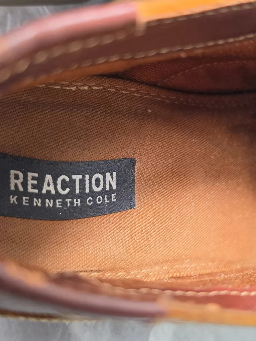 Kenneth Cole Reaction Desert Sun Men's Tan Cognac Brown Leather Chukka Boot #9.5